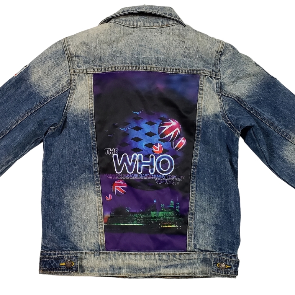 Wolfgang Dragonfly Jean Jacket YOUTH Sz L The Who Band Madison Square NY Patches - Picture 3 of 14